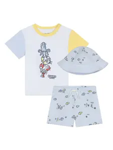 Комплект из топа и шортов с графичным принтом Kenzo Kids, белый