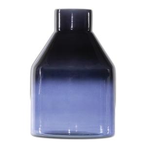 Ваза-бутылка Melrose International Blue Soda Lime, 18 см, синий