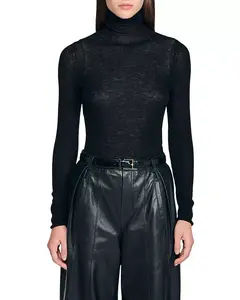 Многослойный свитер с высоким воротником Sandro, черный