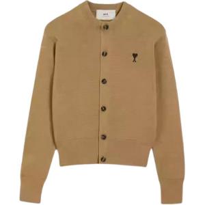 Кардиган из шерсти Ami Paris с логотипом в виде сердца и пуговицами AMIPARIS, желтый