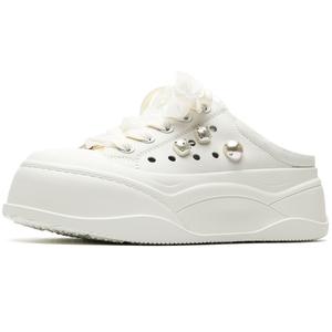 ORD Сандалии женские белые с закрытым носком, противоскользящие