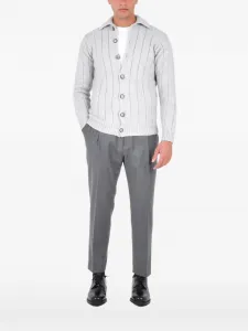 Кардиган в рубчик Franzese Collection, серый