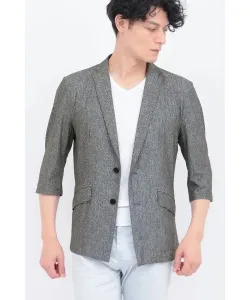 Куртка ZERO от TORNADO MART Air Tricot Tweed с принтом и рукавами 3/4, цвет Gray