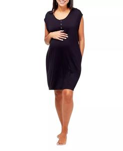 Ночная рубашка для кормящих матерей «Clementine» NOM Maternity, черный