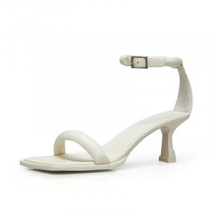 Кожаные босоножки Deep Breath с открытым носом на каблуке 7 см, кофе