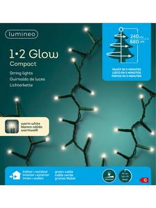Lumineo Гирлянда из 1-2 светодиодов Glow Compact 880, длина кабеля 2,4 м, зеленый кабель, теплый белый свет