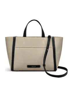 Большая сумка-мешок на молнии из холста Oak Street Radley London, коричневый/бежевый