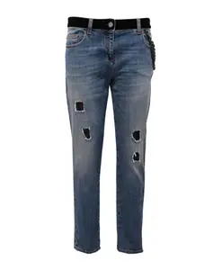 Бутиковые брюки, окрашенные в садовых тонах Moschino, синий