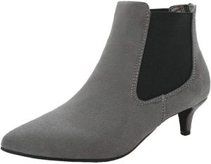 Женские ботильоны Bellirala с острым носком, на низком каблуке, короткие челси, модные ботинки на невысоком каблуке, без шнуровки, Grey
