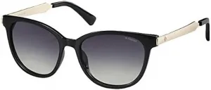 Солнцезащитные очки POLAROID PLD 5015/S BMB, блестящие, черные, розовое золото, размер 55/18/140, женские, Black, Gold