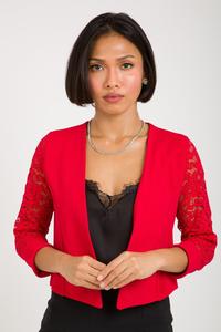 Приталенные плечи с кружевной спинкой и рукавами KRISP, красный