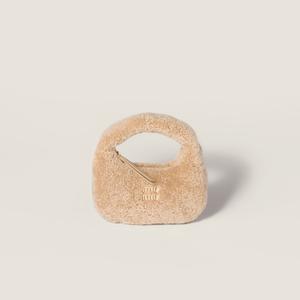Мини-сумка Wander из овчины MIU MIU, бежевый