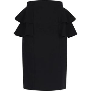 Юбка с рюшами на высокой талии Valentino, черный