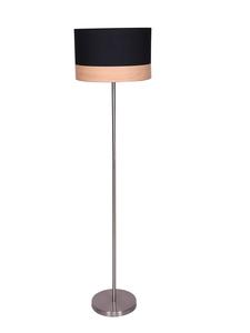 SalesFever Напольная лампа 151 см, 1 лампа, с регулировкой яркости, с абажуром под дерево черного цвета