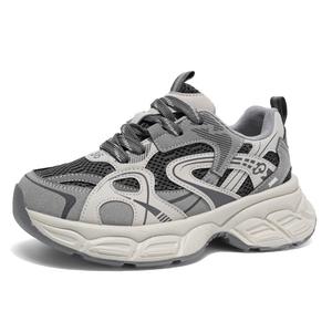 King Jinmai Серые женские кроссовки на платформе, цвет Gray