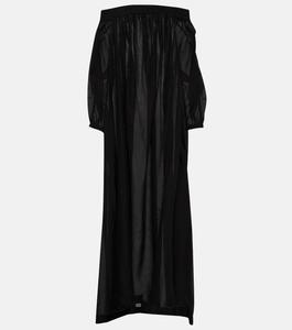 Платье макси с открытыми плечами ALAÏA, черный
