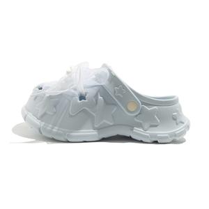 BEIER Клоги женские голубые с маленьким белым цветком, цвет Blue A Small White Flower Clogs