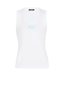 Свободная майка с принтом Balmain Paris Brush, белый/черный