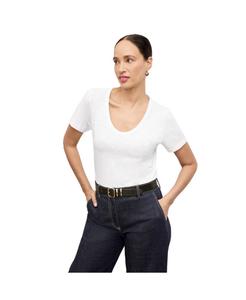 Женская футболка Kenya из органического хлопка с неоднородной текстурой MMLaFleur, White