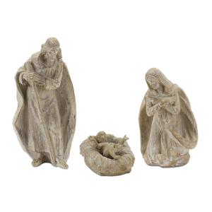 Фигурки рождественские Melrose International Family Nativity, 3 штуки, серый