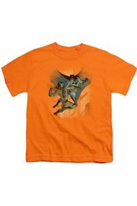 Футболка с коротким рукавом для детей "Бэтмен против Кэтмена" Gildan, оранжевый