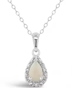 Ожерелье с подвеской из стерлингового серебра с драгоценными камнями и бриллиантами Macy'S, opal