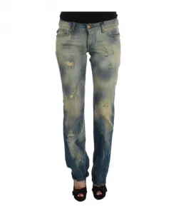 Узкие джинсы-клеш Roberto Cavalli, синий