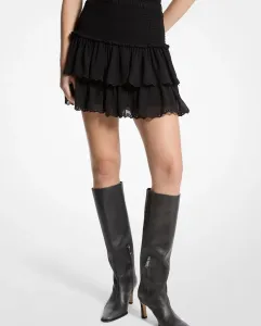 Короткая юбка из жакета с оборками Michael Michael Kors, черный