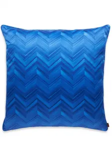 Большая подушка Layers Inlay с узором зигзаг Missoni Home, синий