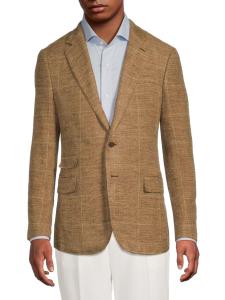 Спортивное пальто классического кроя из рваной саржи с двумя пуговицами Ralph Lauren, желто-коричневый