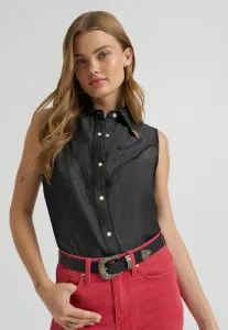 Блузка без рукавов на кнопках и пуговицах Wrangler, Black Denim