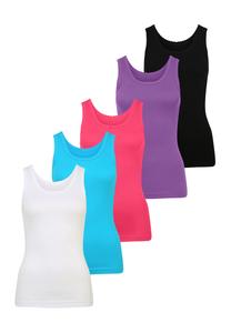 Майка PETITE FLEUR petite fleur, 5 Stück, цвет pink, weiß, schwarz, lila, türkis