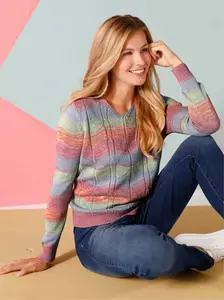 Вязаный свитер Classic Basics "Пуловер", цвет Flamingo-Flieder-Gemustert