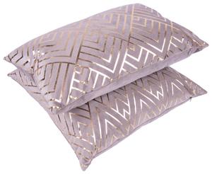 Набор декоративных подушек 2 шт., серо-коричневый/золотой