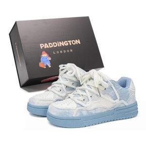 Paddington Bears Износостойкие и легкие низкие скейтерские кроссовки унисекс сине-белые, цвет Blue White