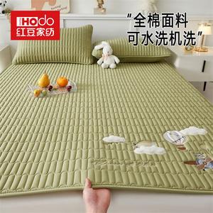 Red Bean Home Textiles Наматрасник хлопковый стёганый 120х200 см, 2 предмета (матрас + наволочка), цвет Pilot - Dark Green