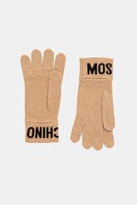 Шерстяные перчатки Moschino, коричневый