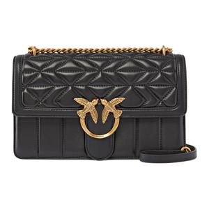 PINKO Сумка через плечо из козьей кожи LOVE Series, черная