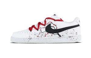 Nike Кроссовки Court Vision 1 Plum Blossom, износостойкие, низкие, для скейтбординга, унисекс, красные, черные