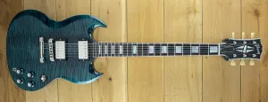 Gibson Custom M2M SG Custom с отборной фигурной крышкой, Nordic Blue CS302960