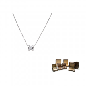 BVLGARI Колье B.Zero1 с кристаллами из белого золота унисекс белое золото