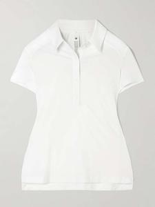 Быстросохнущая рубашка-поло с короткими рукавами из переработанного материала стретч Lululemon, белый