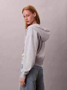 Толстовка с капюшоном на молнии Calvin Klein Jeans, светло-серый