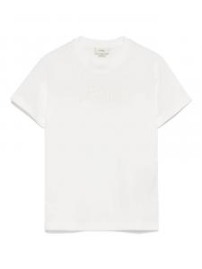 Футболка с вышитым логотипом Fendi Kids, белый