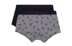 Мужские боксеры EMPORIO ARMANI, 2 шт (Темно-синий + Черно-белая полоска)