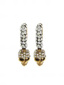 Серьги-кольца с подвеской в виде черепа Alexander McQueen, золотой