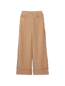 Широкие брюки-палаццо с оборками Claudie Pierlot, бежевый