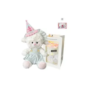 Очаровательная лечебная кукла ягненок принцесса для торта на день рождения, плюшевая кукла, высота 22см/32см/45см PUDOWRABBIT