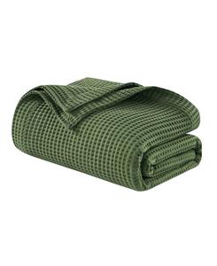 Хлопковое одеяло с вафельным плетением, размер Twin Madison Park, оливково-зеленый