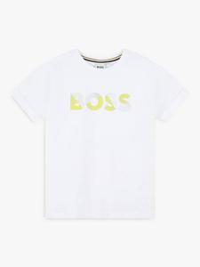 BOSS Kids футболка с коротким рукавом и блестящим принтом логотипа HUGO BOSS, White
